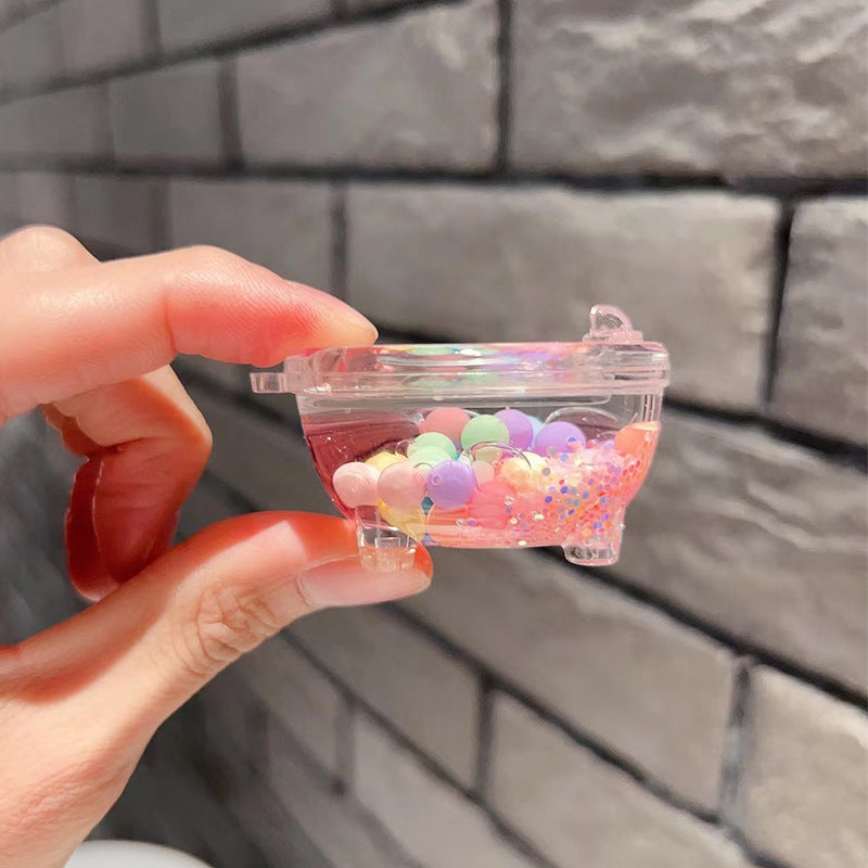 Wholesale Acrylic Bubble Beads Into Oil Quicksand Creative Key Chain